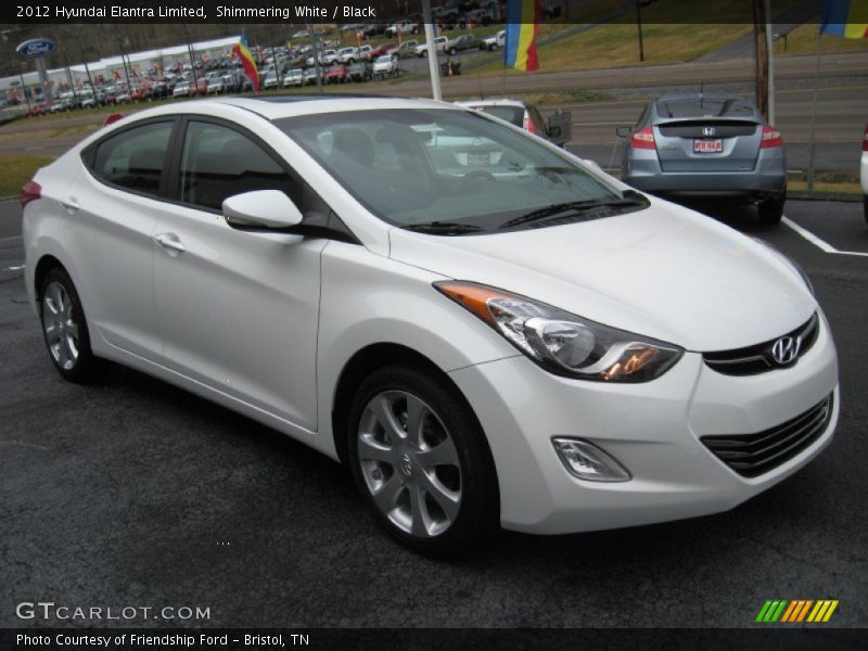 Shimmering White / Black 2012 Hyundai Elantra Limited