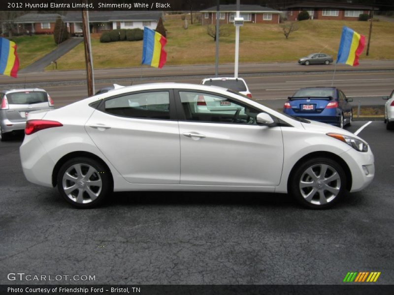 Shimmering White / Black 2012 Hyundai Elantra Limited