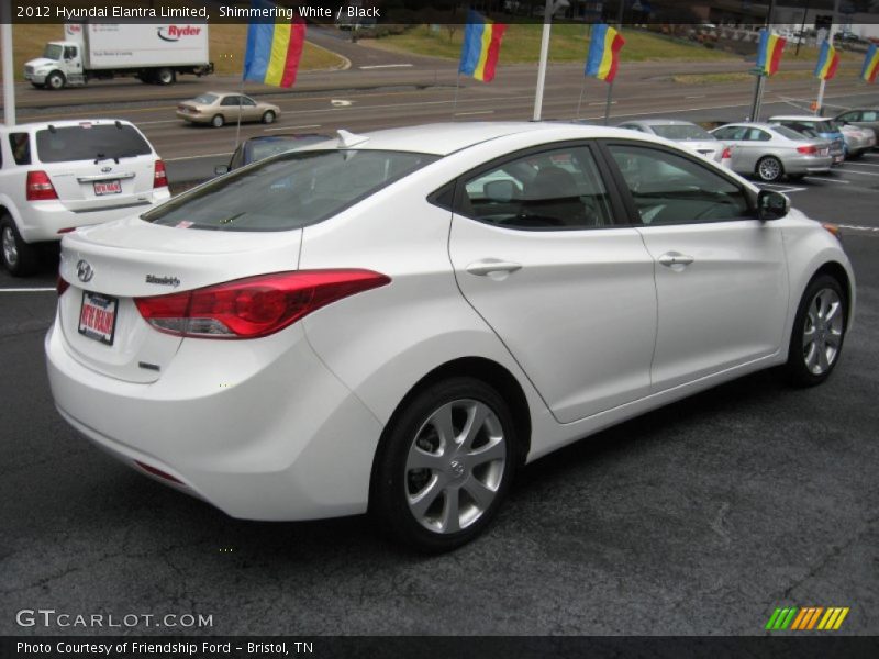 Shimmering White / Black 2012 Hyundai Elantra Limited