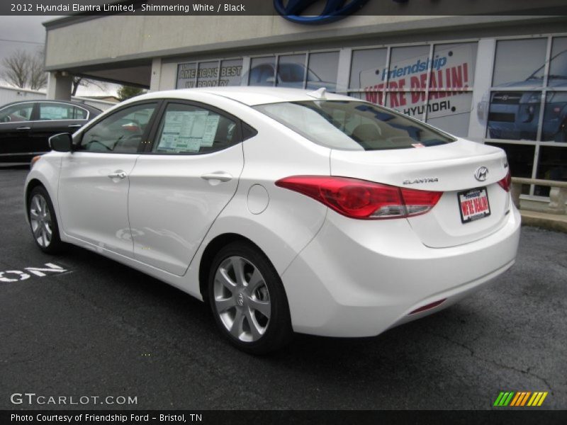 Shimmering White / Black 2012 Hyundai Elantra Limited