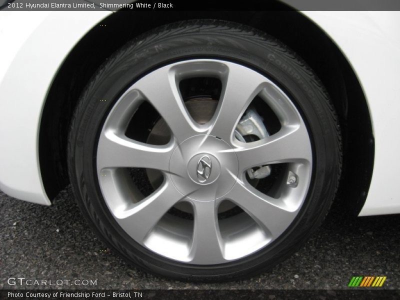 Shimmering White / Black 2012 Hyundai Elantra Limited