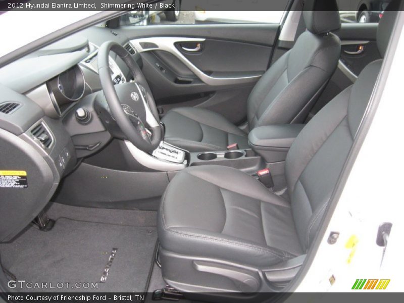 Shimmering White / Black 2012 Hyundai Elantra Limited