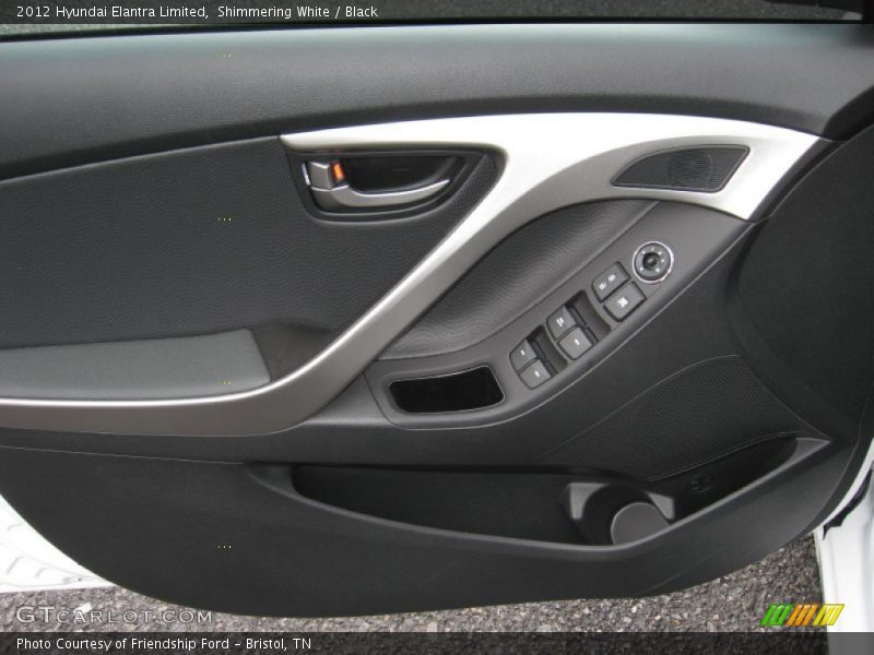 Shimmering White / Black 2012 Hyundai Elantra Limited