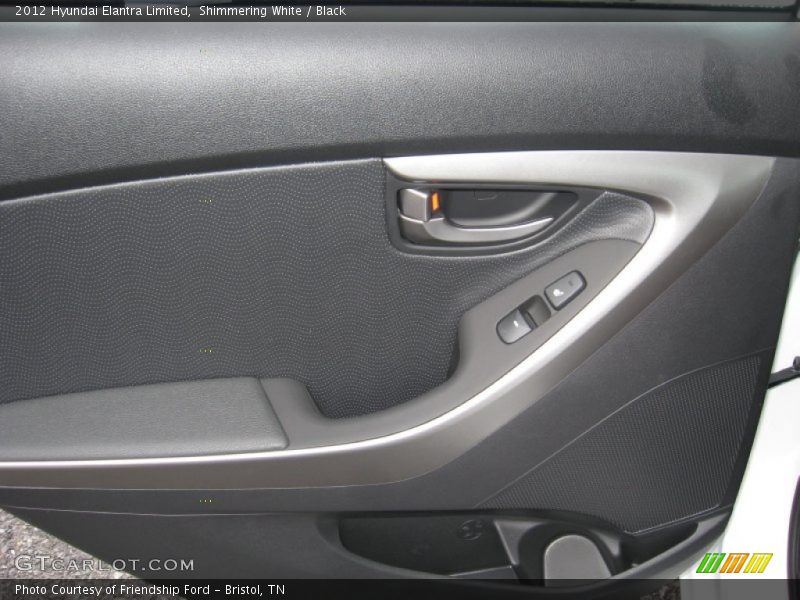 Shimmering White / Black 2012 Hyundai Elantra Limited