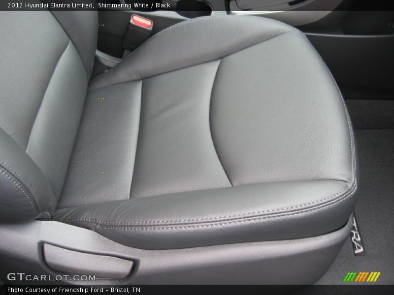 Shimmering White / Black 2012 Hyundai Elantra Limited