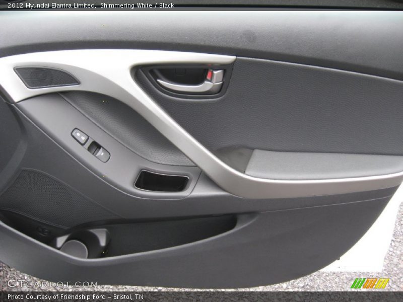Shimmering White / Black 2012 Hyundai Elantra Limited