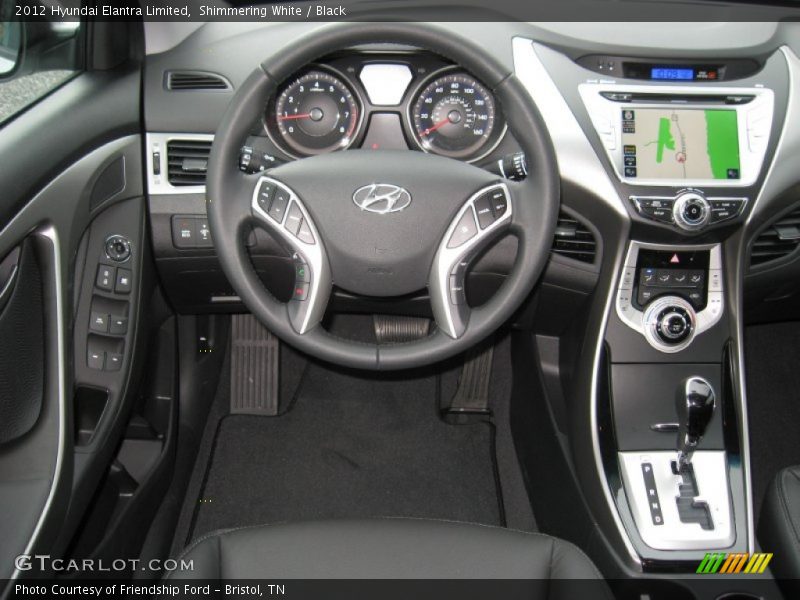 Shimmering White / Black 2012 Hyundai Elantra Limited