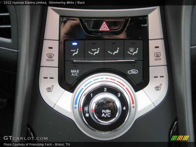Shimmering White / Black 2012 Hyundai Elantra Limited