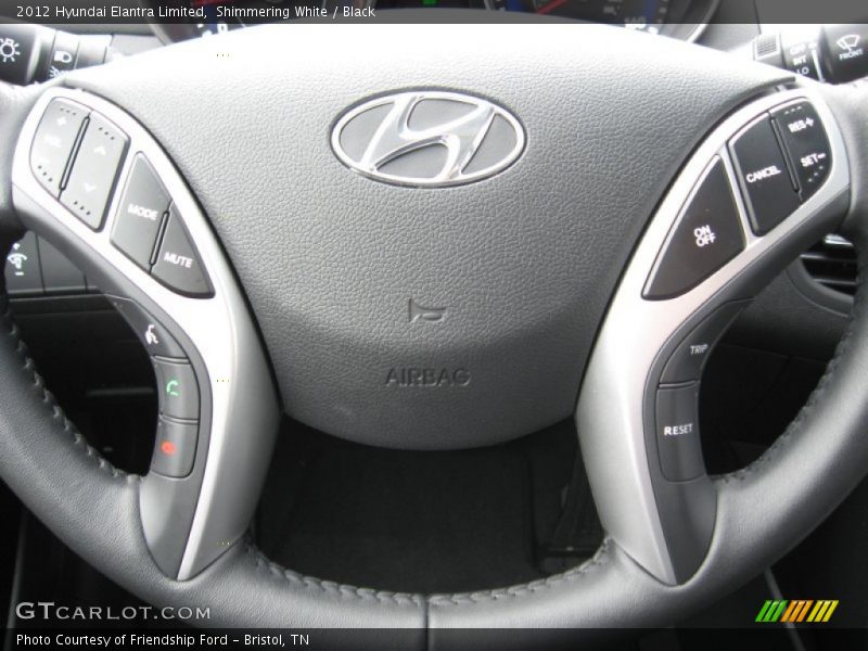 Shimmering White / Black 2012 Hyundai Elantra Limited