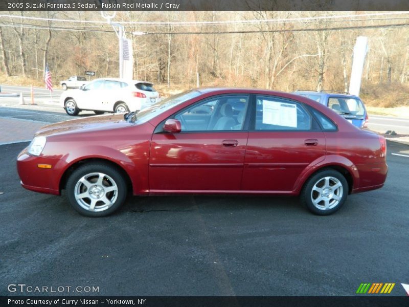 Fusion Red Metallic / Gray 2005 Suzuki Forenza S Sedan