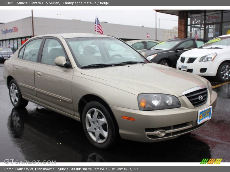 Champagne Metallic / Beige 2005 Hyundai Elantra GLS Sedan