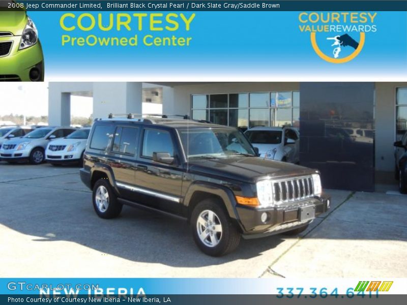 Brilliant Black Crystal Pearl / Dark Slate Gray/Saddle Brown 2008 Jeep Commander Limited