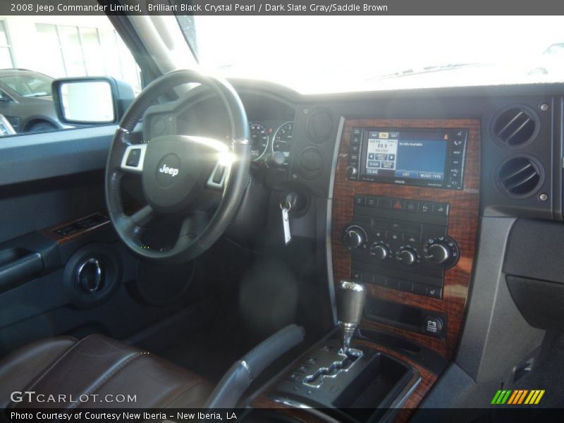 Brilliant Black Crystal Pearl / Dark Slate Gray/Saddle Brown 2008 Jeep Commander Limited