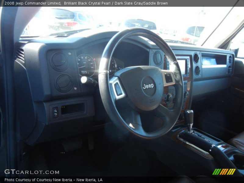 Brilliant Black Crystal Pearl / Dark Slate Gray/Saddle Brown 2008 Jeep Commander Limited