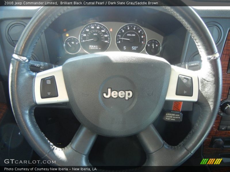 Brilliant Black Crystal Pearl / Dark Slate Gray/Saddle Brown 2008 Jeep Commander Limited