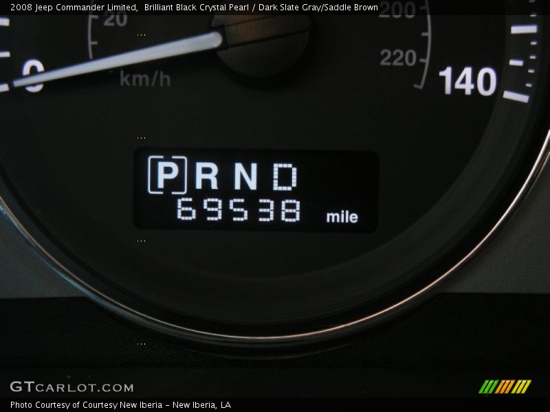 Brilliant Black Crystal Pearl / Dark Slate Gray/Saddle Brown 2008 Jeep Commander Limited