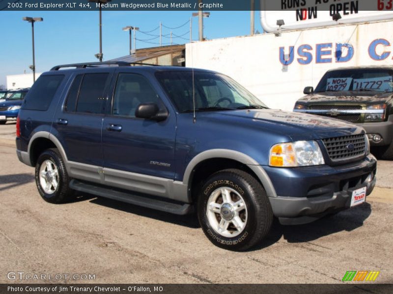 Medium Wedgewood Blue Metallic / Graphite 2002 Ford Explorer XLT 4x4