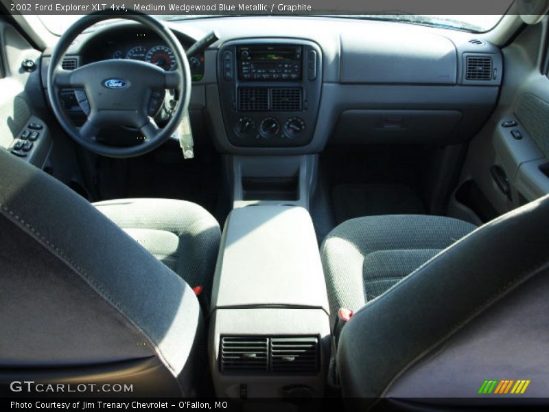 Medium Wedgewood Blue Metallic / Graphite 2002 Ford Explorer XLT 4x4
