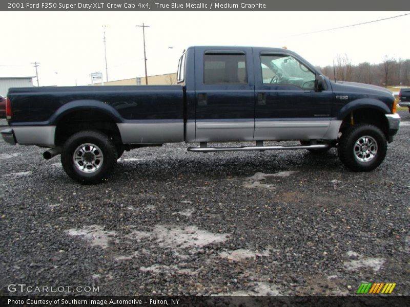 True Blue Metallic / Medium Graphite 2001 Ford F350 Super Duty XLT Crew Cab 4x4
