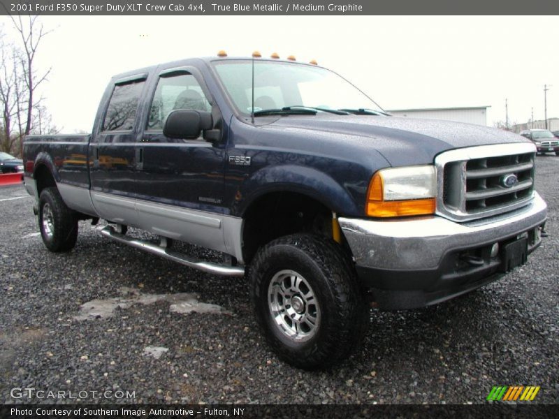 True Blue Metallic / Medium Graphite 2001 Ford F350 Super Duty XLT Crew Cab 4x4