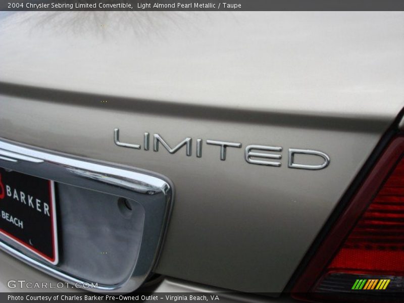Light Almond Pearl Metallic / Taupe 2004 Chrysler Sebring Limited Convertible