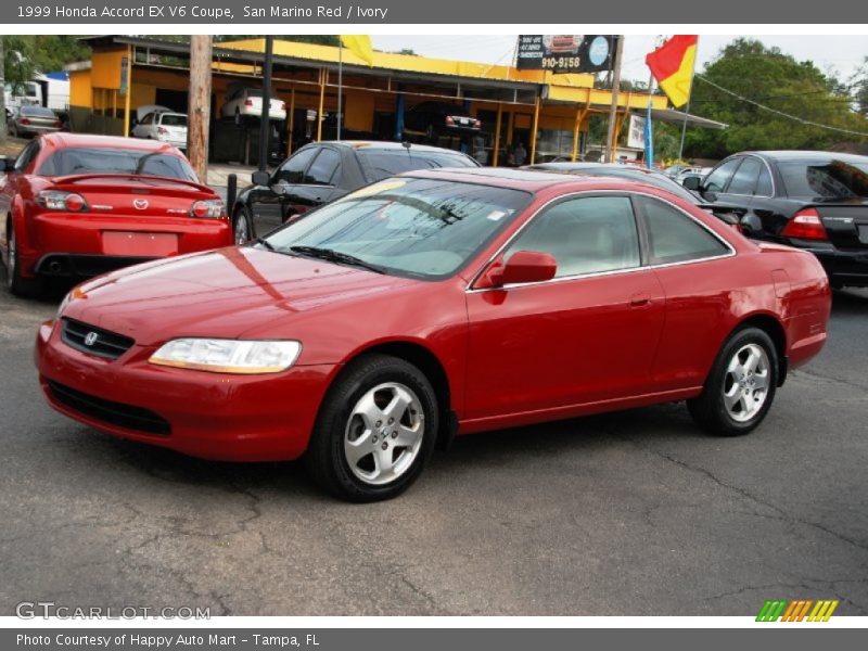 San Marino Red / Ivory 1999 Honda Accord EX V6 Coupe