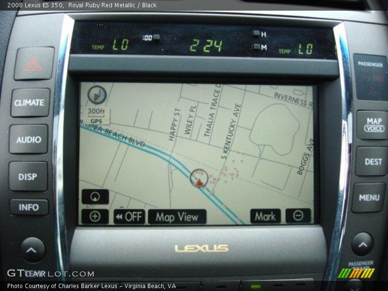 Royal Ruby Red Metallic / Black 2008 Lexus ES 350