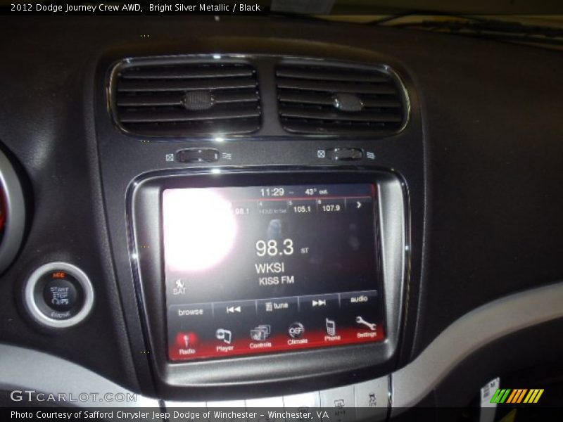 Bright Silver Metallic / Black 2012 Dodge Journey Crew AWD