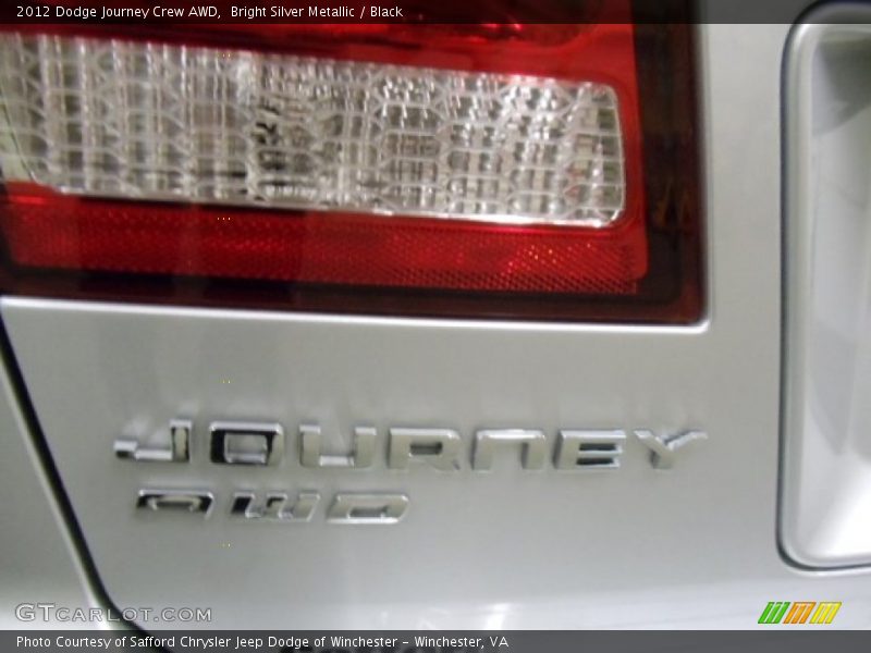 Bright Silver Metallic / Black 2012 Dodge Journey Crew AWD