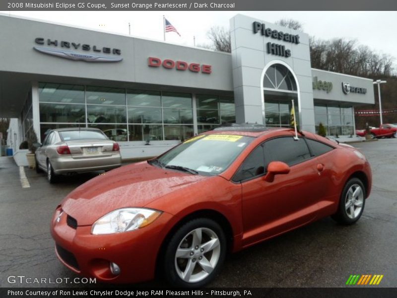 Sunset Orange Pearlescent / Dark Charcoal 2008 Mitsubishi Eclipse GS Coupe