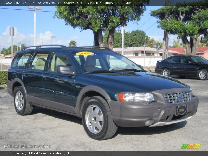 Cypress Green Metallic / Taupe/Light Taupe 2002 Volvo V70 2.4T XC AWD Wagon