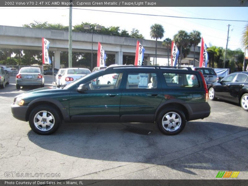 Cypress Green Metallic / Taupe/Light Taupe 2002 Volvo V70 2.4T XC AWD Wagon
