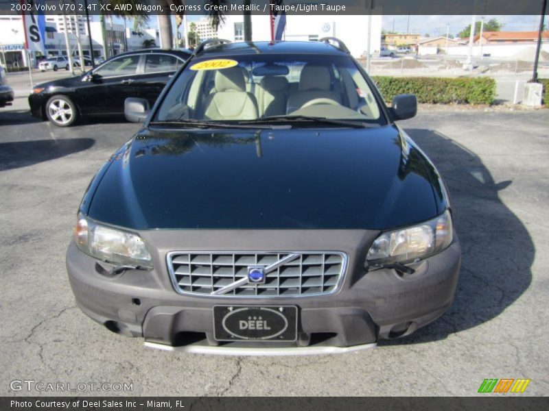 Cypress Green Metallic / Taupe/Light Taupe 2002 Volvo V70 2.4T XC AWD Wagon