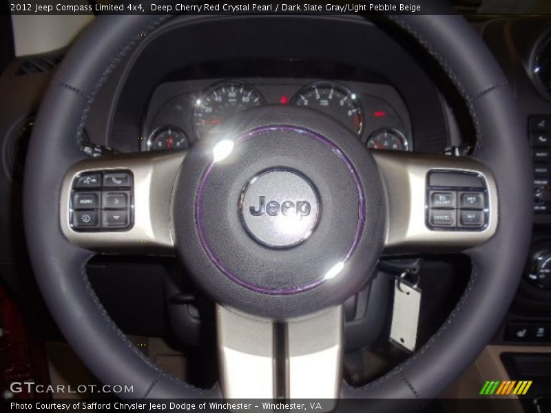 Deep Cherry Red Crystal Pearl / Dark Slate Gray/Light Pebble Beige 2012 Jeep Compass Limited 4x4