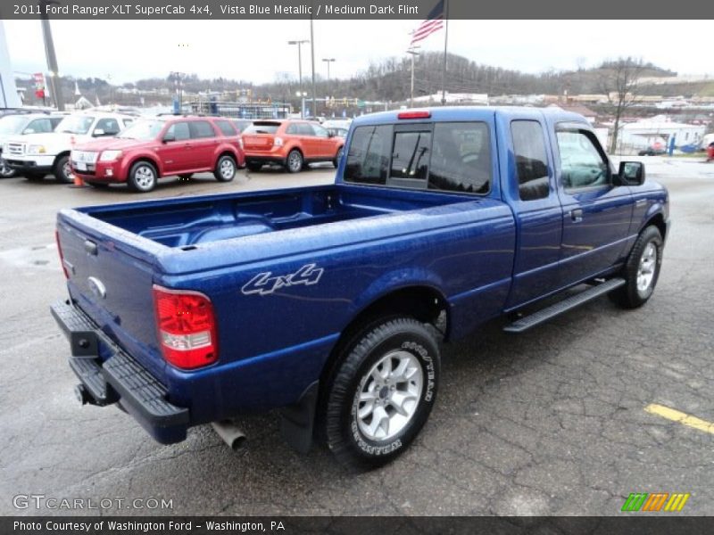 Vista Blue Metallic / Medium Dark Flint 2011 Ford Ranger XLT SuperCab 4x4