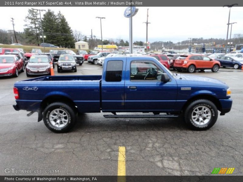 Vista Blue Metallic / Medium Dark Flint 2011 Ford Ranger XLT SuperCab 4x4