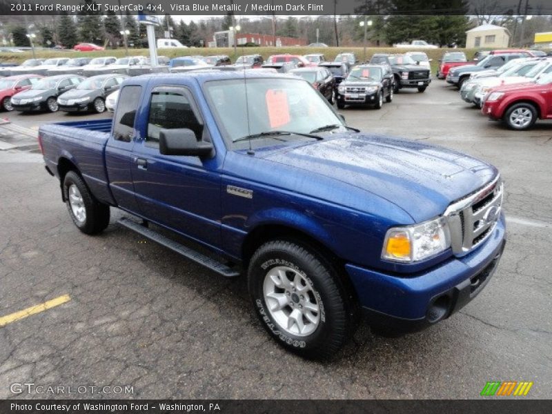 Vista Blue Metallic / Medium Dark Flint 2011 Ford Ranger XLT SuperCab 4x4