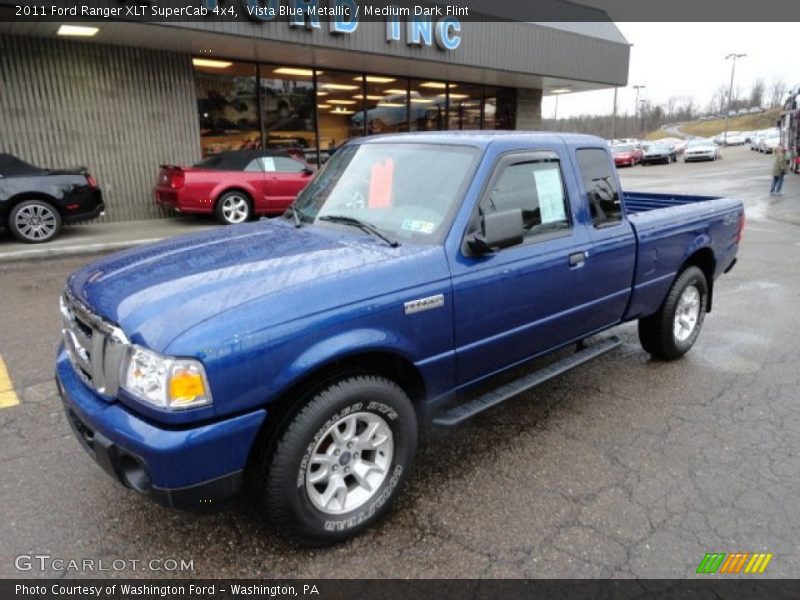 Vista Blue Metallic / Medium Dark Flint 2011 Ford Ranger XLT SuperCab 4x4