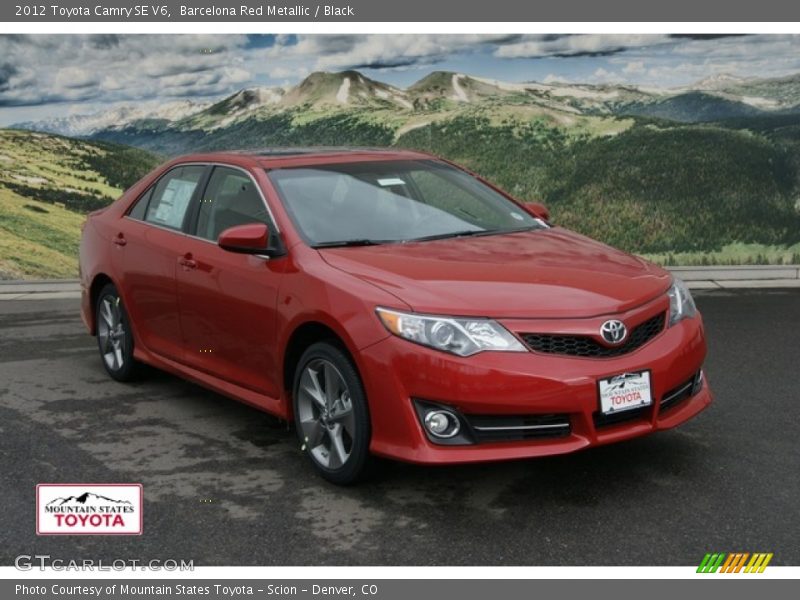 Barcelona Red Metallic / Black 2012 Toyota Camry SE V6