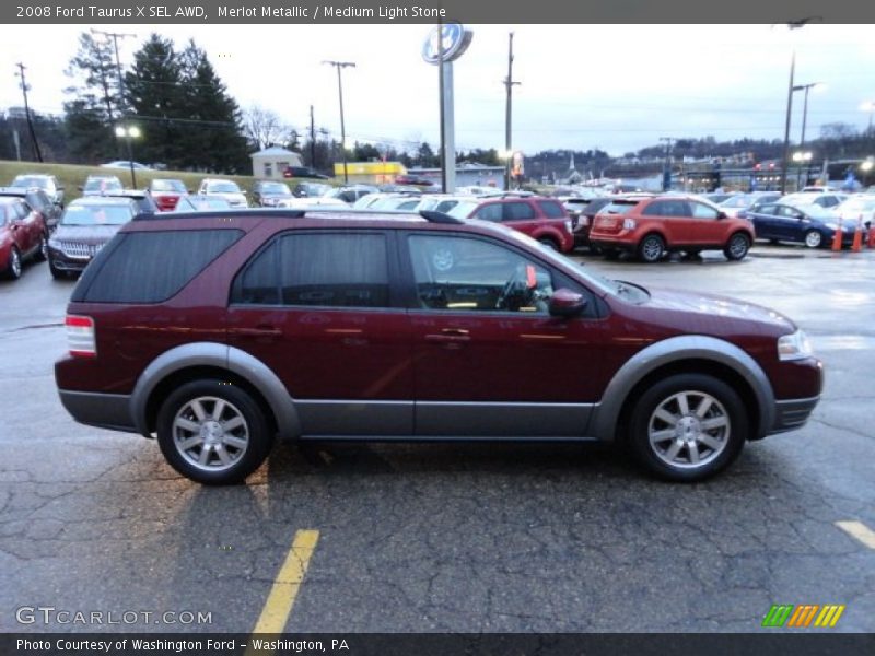 Merlot Metallic / Medium Light Stone 2008 Ford Taurus X SEL AWD