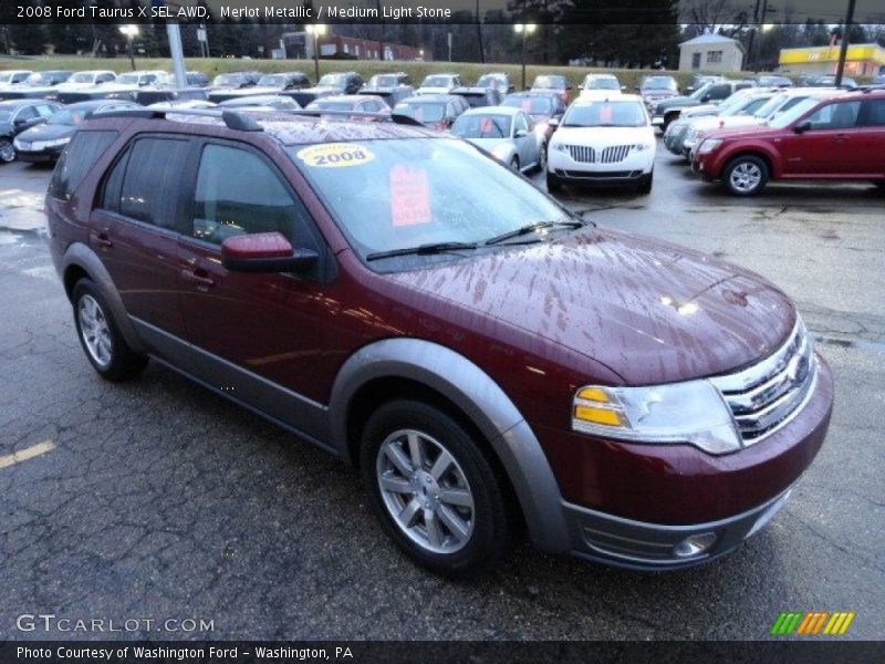 Merlot Metallic / Medium Light Stone 2008 Ford Taurus X SEL AWD