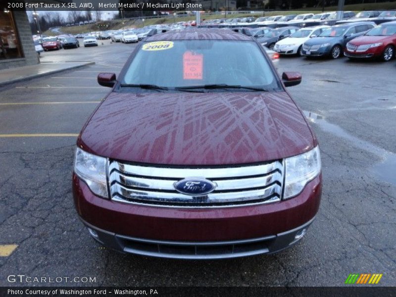 Merlot Metallic / Medium Light Stone 2008 Ford Taurus X SEL AWD