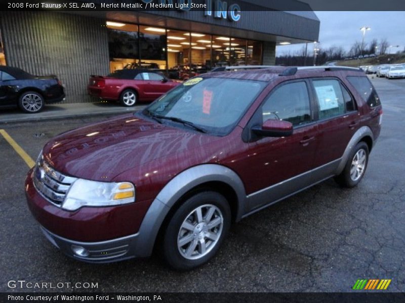 Merlot Metallic / Medium Light Stone 2008 Ford Taurus X SEL AWD