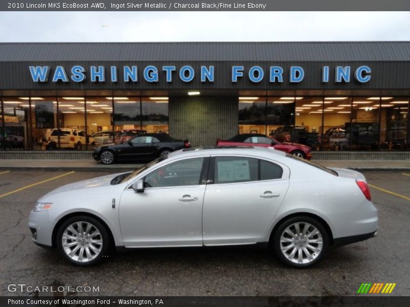 Ingot Silver Metallic / Charcoal Black/Fine Line Ebony 2010 Lincoln MKS EcoBoost AWD