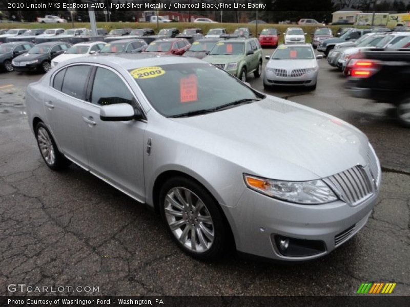 Ingot Silver Metallic / Charcoal Black/Fine Line Ebony 2010 Lincoln MKS EcoBoost AWD