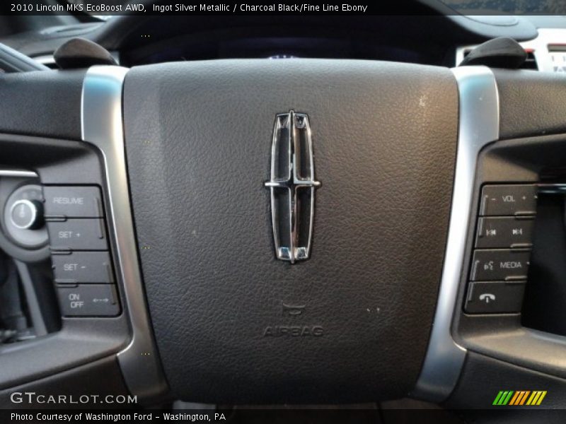 Ingot Silver Metallic / Charcoal Black/Fine Line Ebony 2010 Lincoln MKS EcoBoost AWD