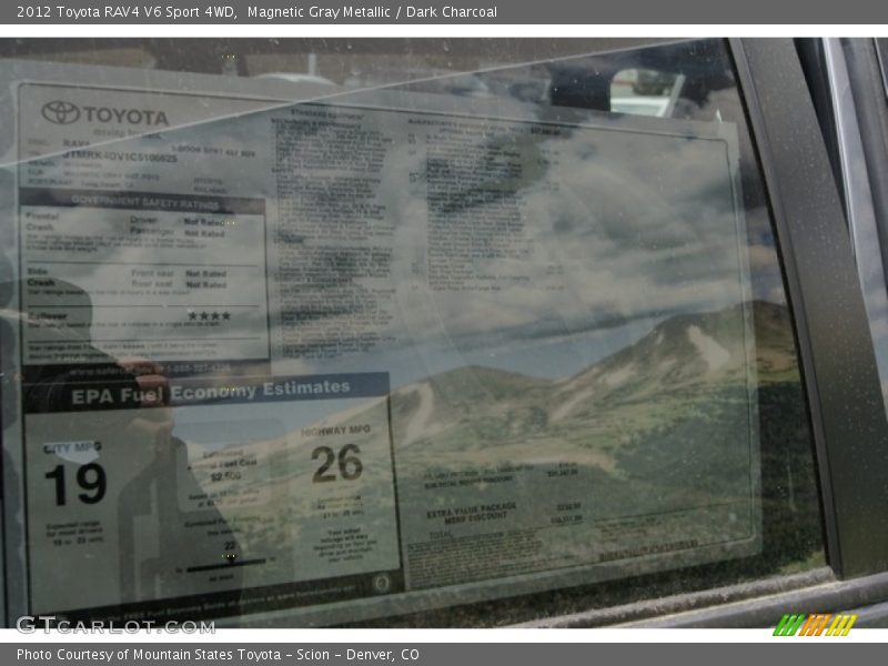 Magnetic Gray Metallic / Dark Charcoal 2012 Toyota RAV4 V6 Sport 4WD