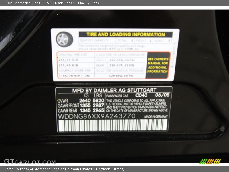 Black / Black 2009 Mercedes-Benz S 550 4Matic Sedan
