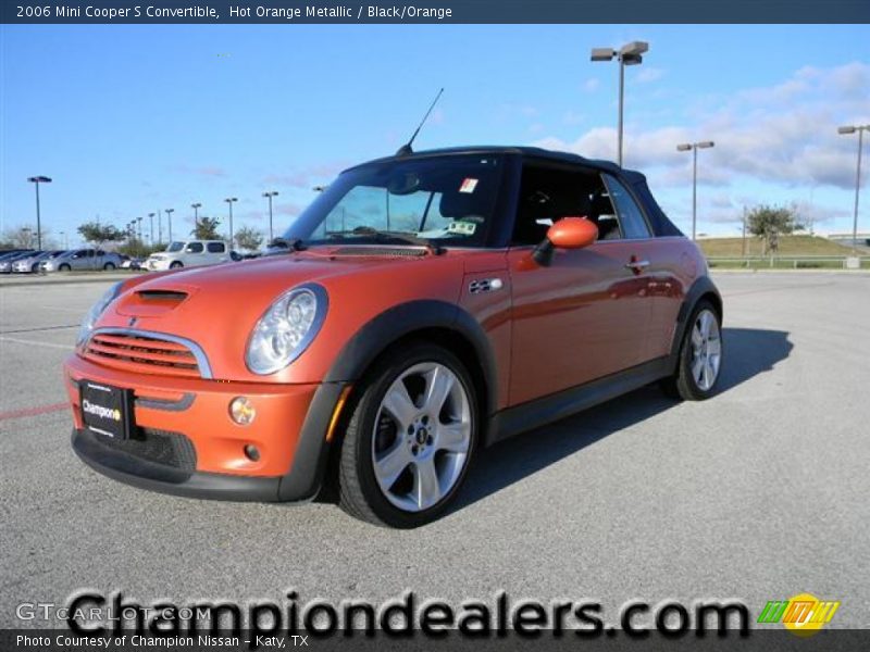 Hot Orange Metallic / Black/Orange 2006 Mini Cooper S Convertible