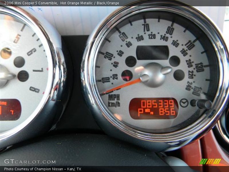 Hot Orange Metallic / Black/Orange 2006 Mini Cooper S Convertible